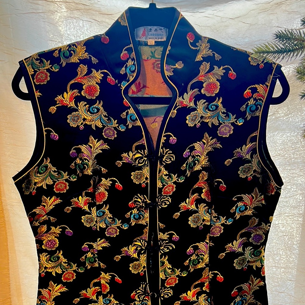 Elegant Embroidered silk gown